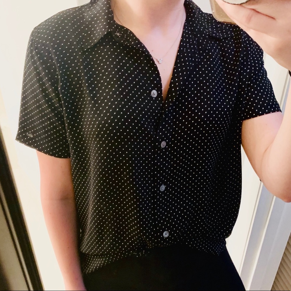 Jcrew polka dot button up women’s shirt size Small